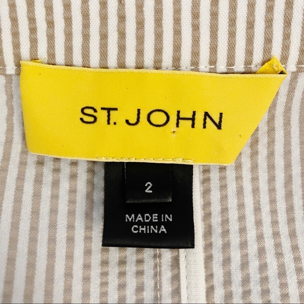 ST JOHN Sport Pinstripe Blazer Suit Jacket 2 - Picture 8 of 10